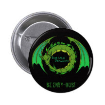 Emerald Dragons Button BLACK