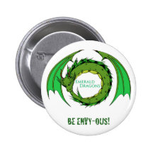 Emerald Dragons Button White