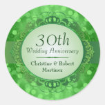 Emerald Green Bokeh 30th Anniversary Sticker