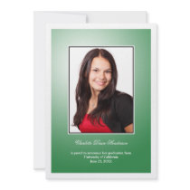 Emerald green custom photo graduation announcement