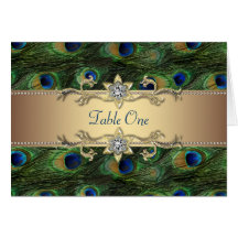 Emerald Green Gold Royal Indian Peacock Wedding Greeting Card