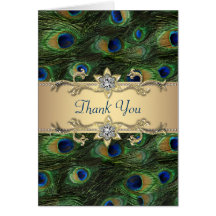 Emerald Green Gold Royal Indian Peacock Wedding Card
