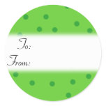 Emerald Green Polkadots Gift Tag Sticker