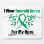 Emerald Green Ribbon (Hero) - Liver Cancer Mouse Pads
