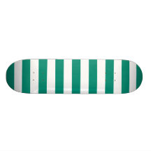 Emerald Green Stripes Pattern Custom Skate Board