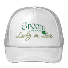 Emerald Green, White Shamrock Lucky in Love Bride Hat