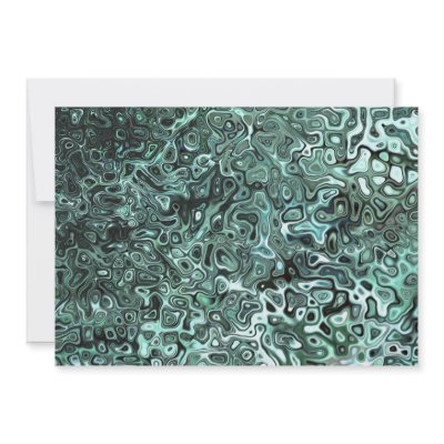 Emerald Melange Abstract Blank Invitation by SialiciousStationary