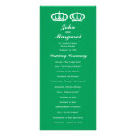 Emerald Royal Couple Wedding Program Rack Card