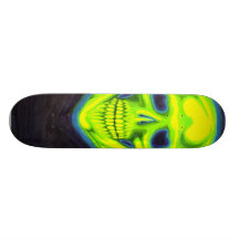 Emerald skull skate board deck