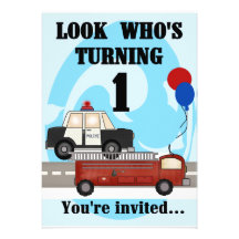 Emergency 1st Birthday Invites