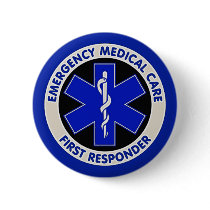 Emergency Medical Care First Responder Pinback Button