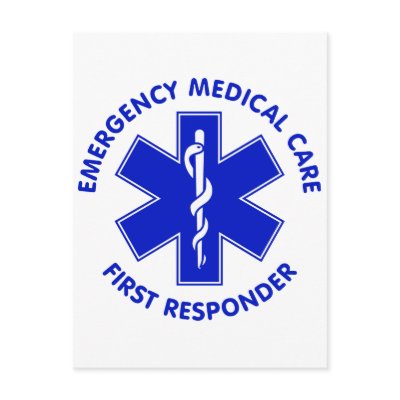 Emergency Medical Care First Responder Postcard by dgpaulart
