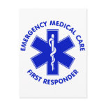 Emergency Medical Care First Responder postcards