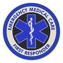 Emergency Medical Care First Responder Round Sticker