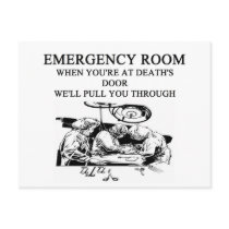 emergency room joke post cards