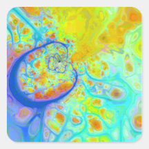 Emerging Galaxies – Teal & Lime Currents Sticker