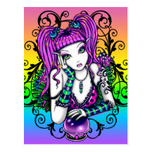 "Emilicous" Crystal Ball Rainbow Fairy Postcard