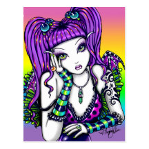 "Emily" Celestial Rainbow Crystal Ball Faery Postcards