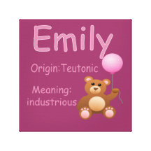 Emily / Nursery Decor Canvas Prints