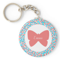 Emma Butterfly Dots Keychain - 369MyName