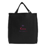 Emma Name With English Meaning Black Embroidered Bag
