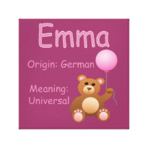 Emma / Nursery Decor Stretched Canvas Prints