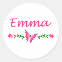 Emma (Pink Butterfly) Stickers