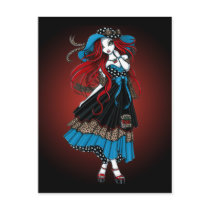 Emma Rockabilly Swallow Tattoo Angel Postcard