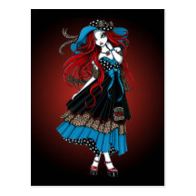 Emma Rockabilly Swallow Tattoo Angel Postcard