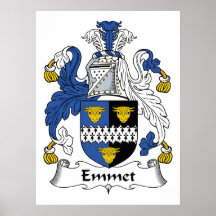Emmet Family Crest Posters
