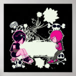 emo deep thoughts vector illustration poster