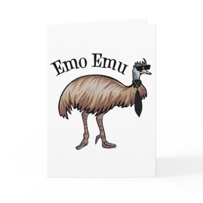 Emo Emu Greeting Card by epicdesigns