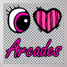 Emo Eye Heart I Love Arcades Print