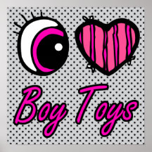 Emo Eye Heart I Love Boy Toys Posters