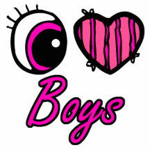 Emo Eye Heart I Love Boys Acrylic Cut Out