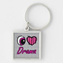 Emo Eye Heart I Love Drama Key Chains