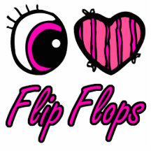 Emo Eye Heart I Love Flip Flops Acrylic Cut Outs
