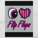 Emo Eye Heart I Love Flip Flops Full Color Flyer