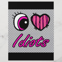 Emo Eye Heart I Love Idiots Flyer Design
