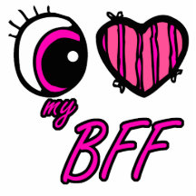 Emo Eye Heart I Love my BFF Best Friend Forever Photo Cut Out