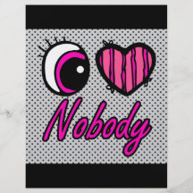 Emo Eye Heart I Love Nobody Full Colour Flyer