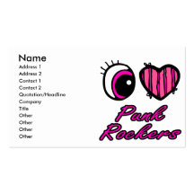 Emo Eye Heart I Love Punk Rockers Business Card