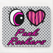 Emo Eye Heart I Love Punk Rockers Mouse Pads