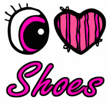 Emo Eye Heart I Love Shoes Photo Cut Out