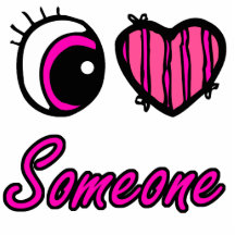 Emo Eye Heart I Love Someone Cut Out