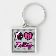 Emo Eye Heart I Love Talking Keychains