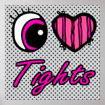Emo Eye Heart I Love Tights Poster
