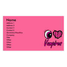 Emo Eye Heart I Love Vampires Business Card Template