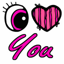 Emo Eye Heart I Love you Acrylic Cut Out