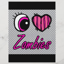 Emo Eye Heart I Love Zombies Full Color Flyer